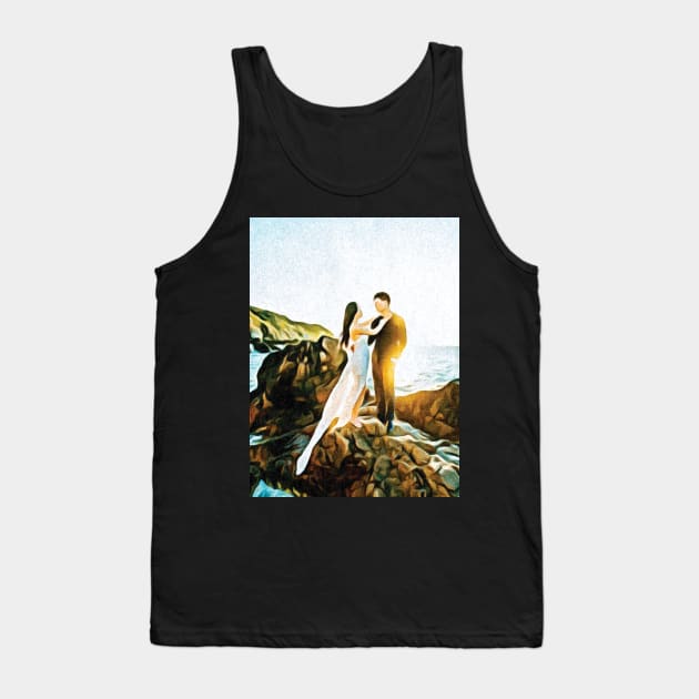 Couples wedding on beach Oil Painting Art Tank Top by Aziz